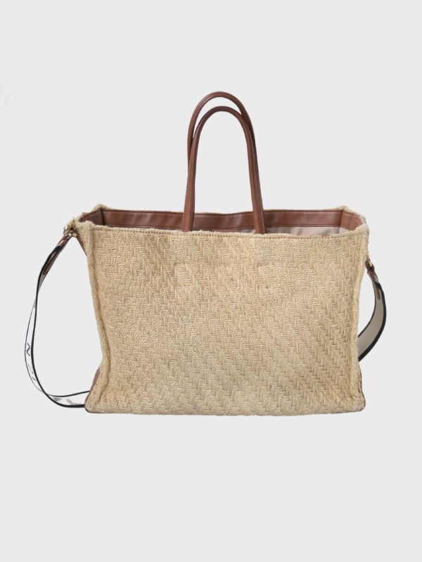 Nº21 Bolso bandolera beige marrón sisal