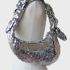 Stine Goya Julius bolso gris metálico lentejuelas Nuevo