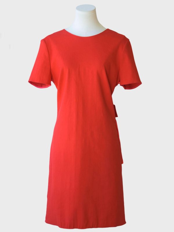 Lanvin Paris vestido rojo lazo Talla FR42 (XL) Nuevo