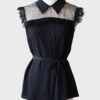 Miu Miu top de crepe con paneles de tul Talla IT38 (XS-S)