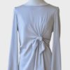 Giorgio Armani blusa de seda gris lazo Talla IT42 (M)