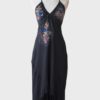 Paola Frani Vintage vestido seda y ante Talla 44 (L) Nuevo