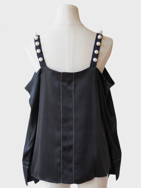 Phillip Lim top seda mangas recortadas Talla 2 (XS) Nueva