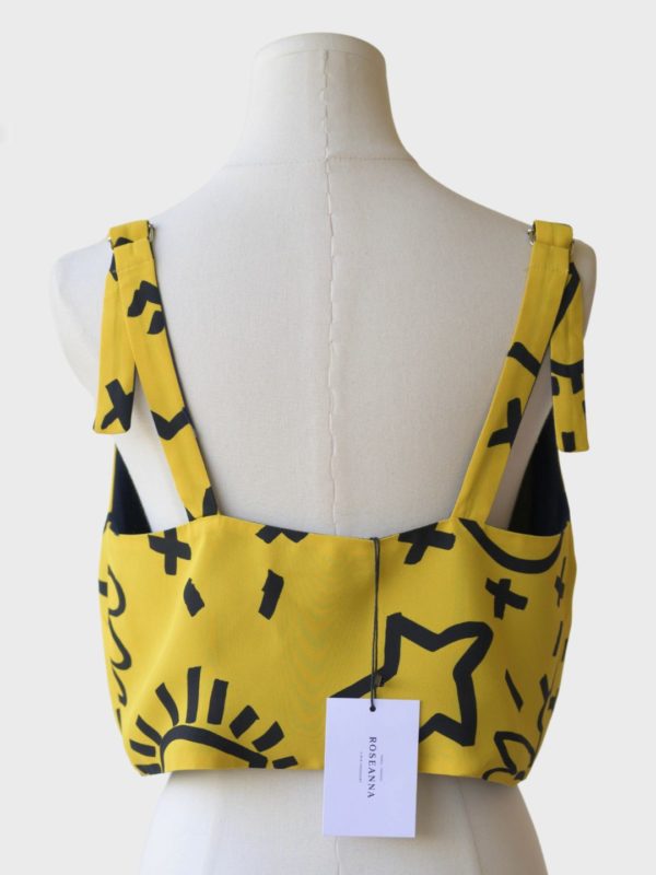 Roseanna cropped top amarillo estampado Talla L Nuevo