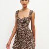 Reformation vestido mini estampado leopardo Talla US10 (L) Nuevo - Imagen 2