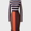 Victoria Beckham vestido midi estampado rayas Talla 2 (S) Nuevo