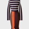 Victoria Beckham vestido midi estampado rayas Talla 2 (S) Nuevo - Imagen 2