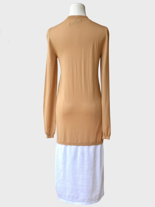 Loewe vestido color block camel plateado Talla S-M