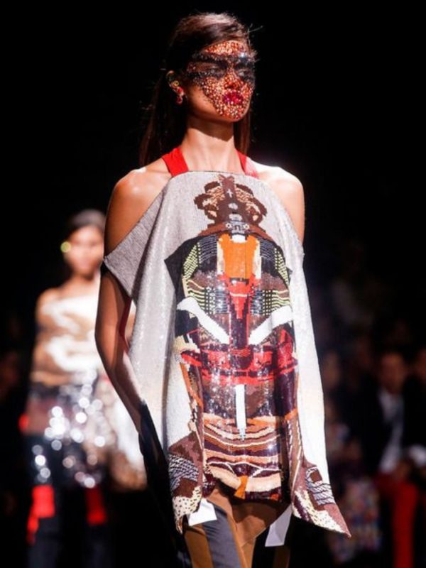 Givenchy SS 2014 camiseta sin mangas estampado Masái XS/S