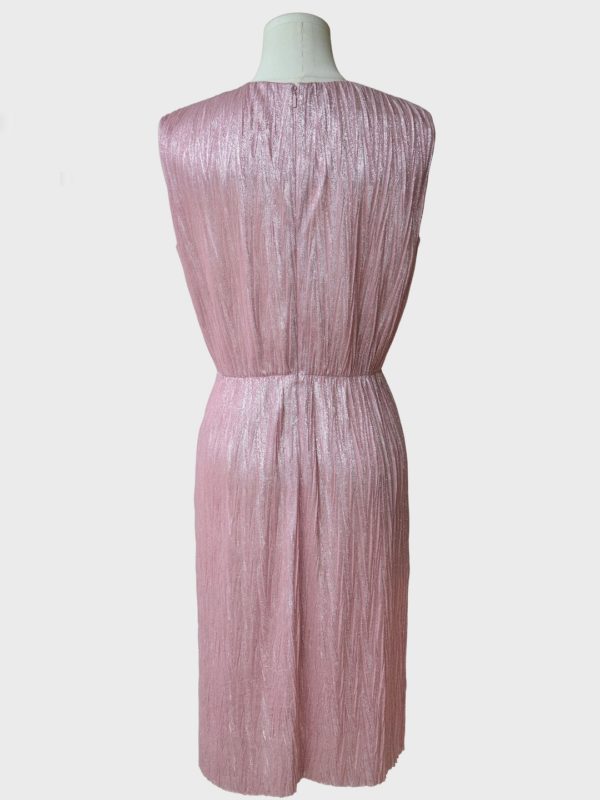 Gucci vestido fiesta rosa metalizado Talla M