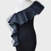 RED Valentino vestido un hombro tul lunares Talla S Nuevo - Imagen 3