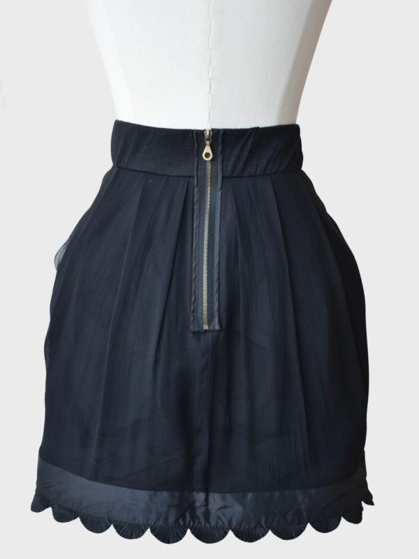 Chloé Paris falda mini de seda negra Talla 36 (S)