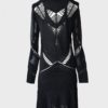 Roberto Cavalli vestido negro detalles cuero de pitón Talla IT42 (M) - Imagen 2