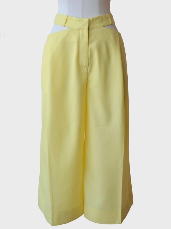 Nina Ricci pantalon culotte amarillo Talla 36 (S) cintura cut out