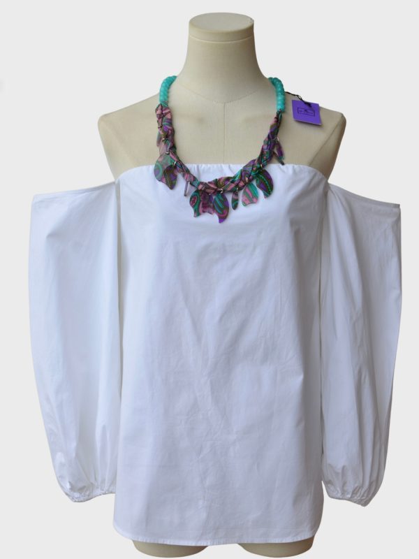 Etro Milano collar turquesa estampado paisley Nuevo