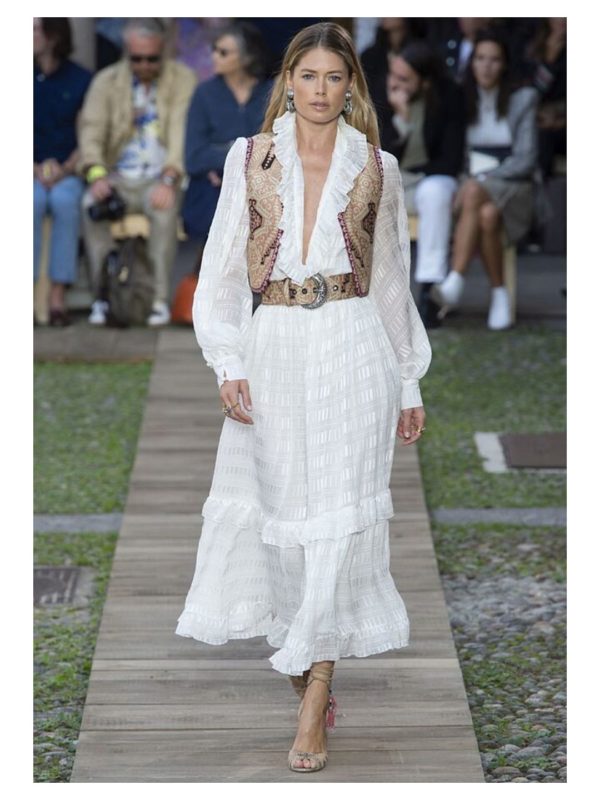 Etro Milano vestido largo color crema Talla IT42 (S-M) Nuevo