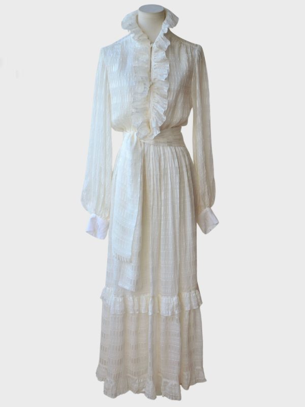 Etro Milano vestido largo color crema Talla IT42 (S-M) Nuevo